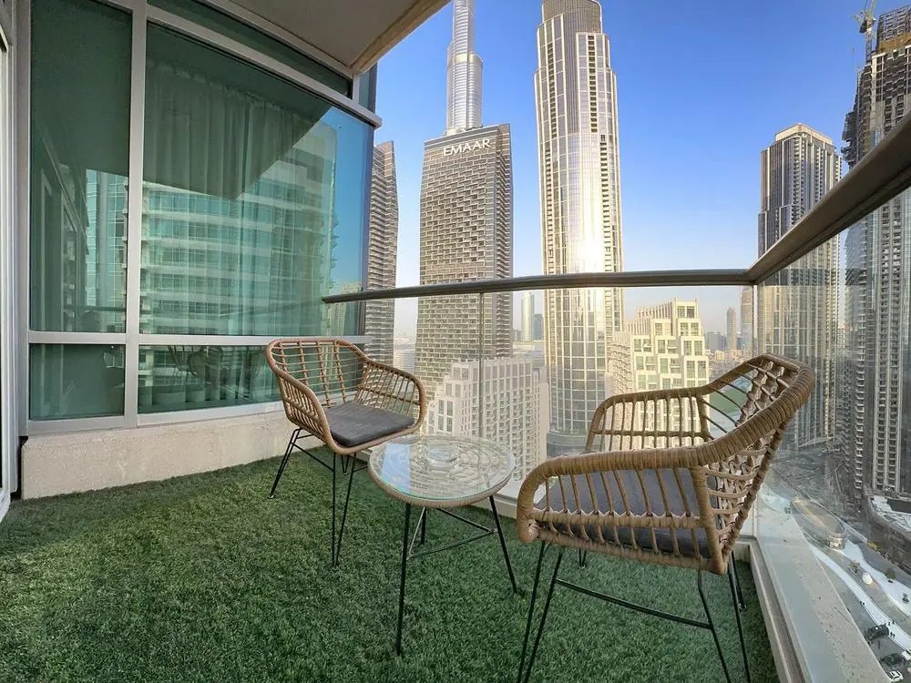 The Lofts Downtown, terrasse avec vue directe sur le Burj Khalifa